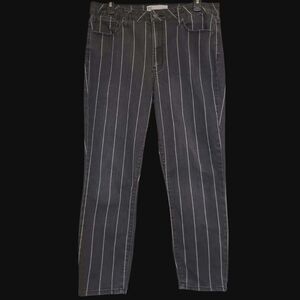 RSQ Jeans High Rise Ankle Skinny Charcoal with White Pinstripes Womens 13/ 31W